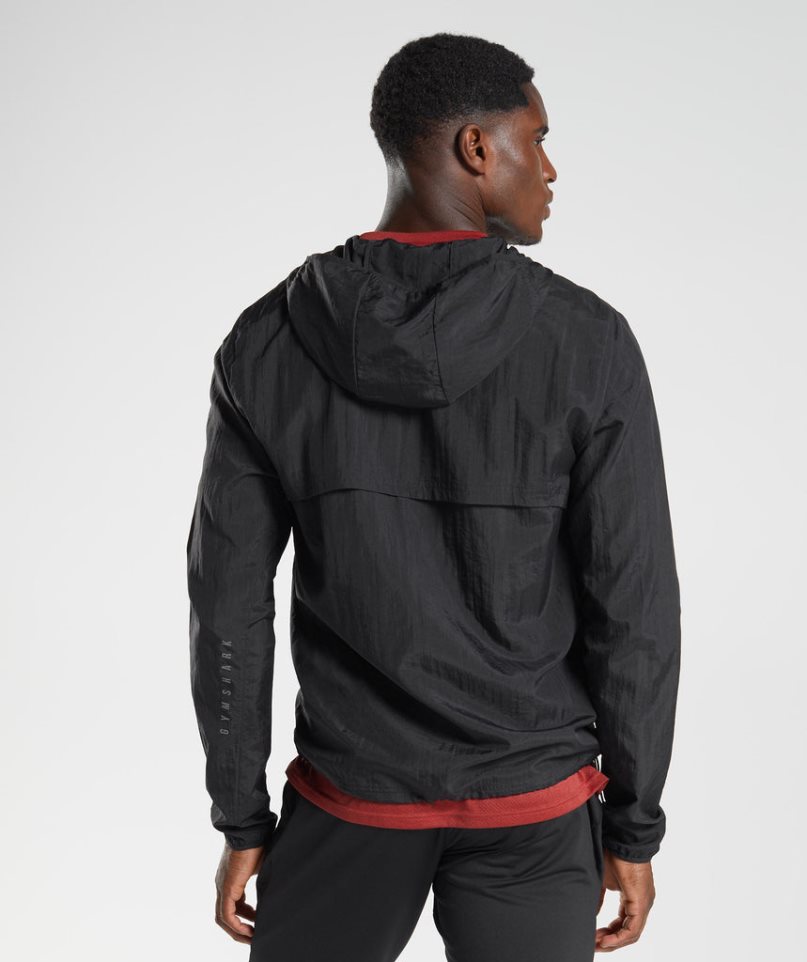 Men's Gymshark Sport Windbreaker Black | NZ 9KHPBC